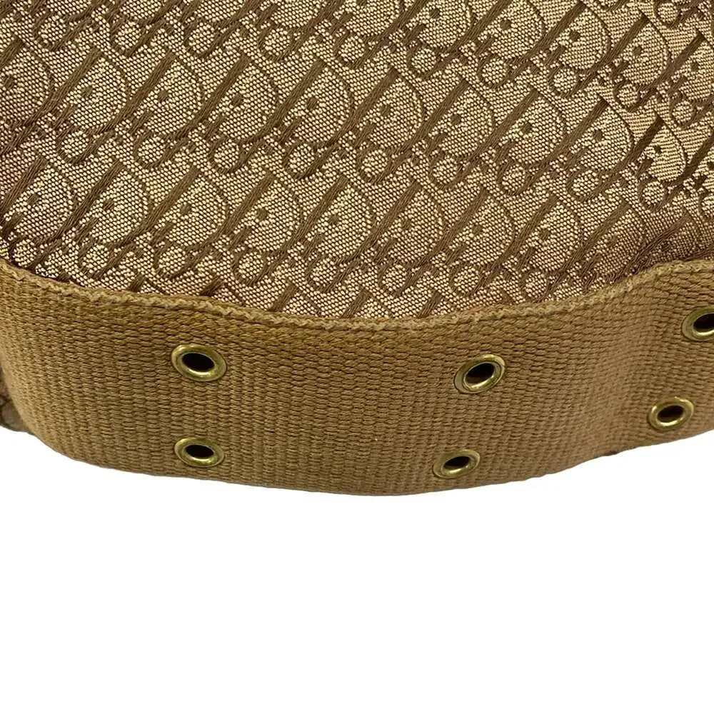 Christian Dior Street Chic/Trotter Shoulder Bag Beige Brown Jacquard Leather - Picture 6 of 15